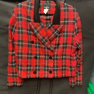 Vintage Positive Attitude Red and Black Plaid Blazer